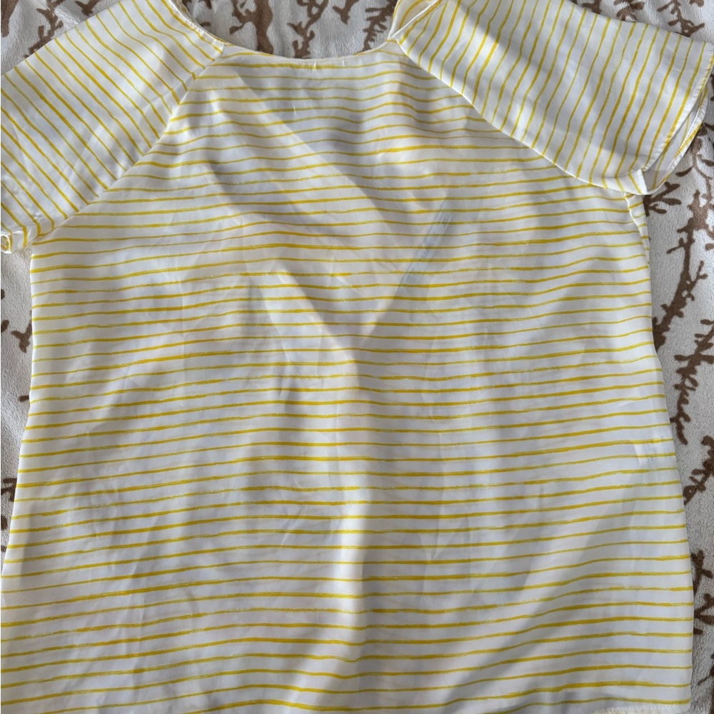 Zara Trafaluc Yellow and White Striped Blouse